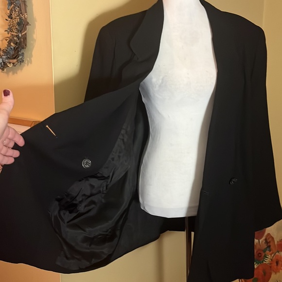 Vtg LILLY TAYLOR NY PARIS Size 22 Blazer Skirt Suit Wool Black Lined Timeless - Picture 8 of 16